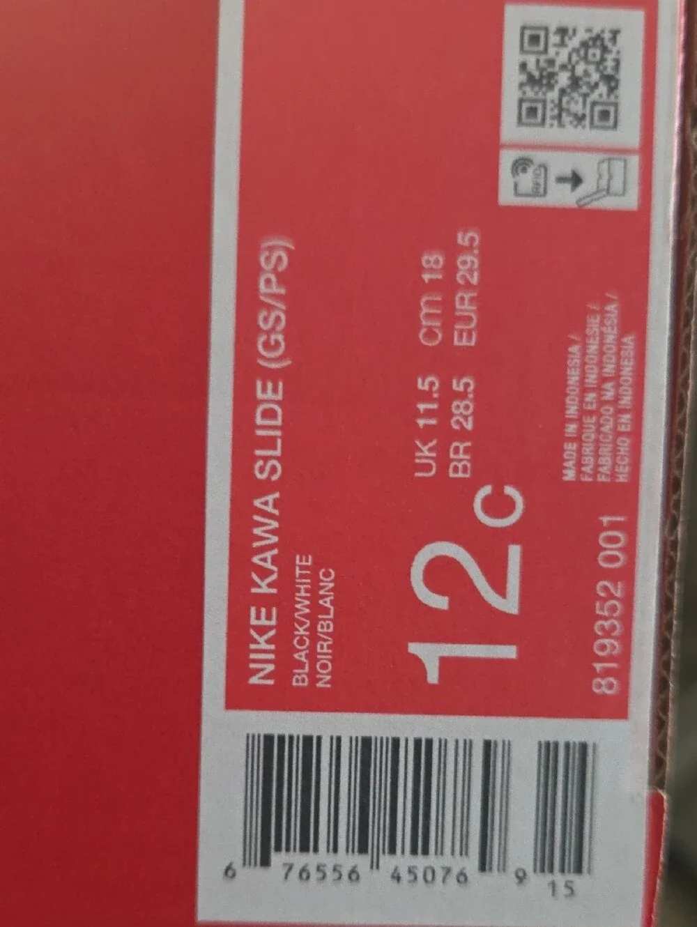 Nike Kids Black Slide Sandals with White Swoosh